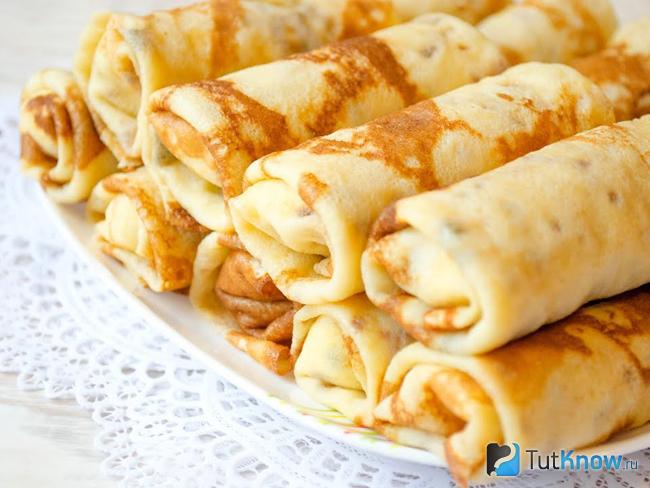 Фаршированные блинчики яблоками