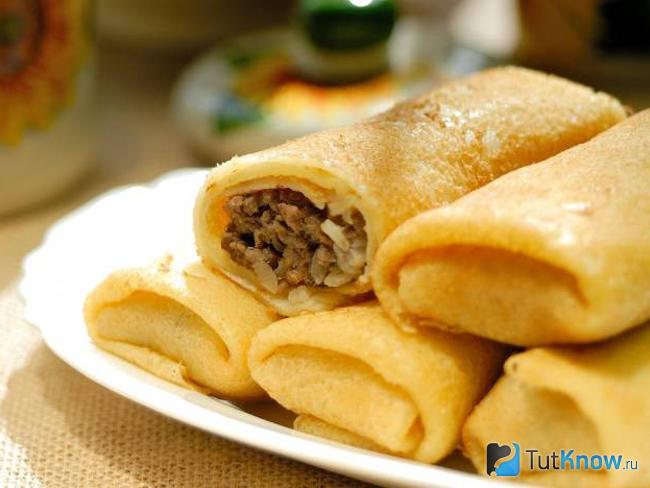 Фаршированные блины с фаршем