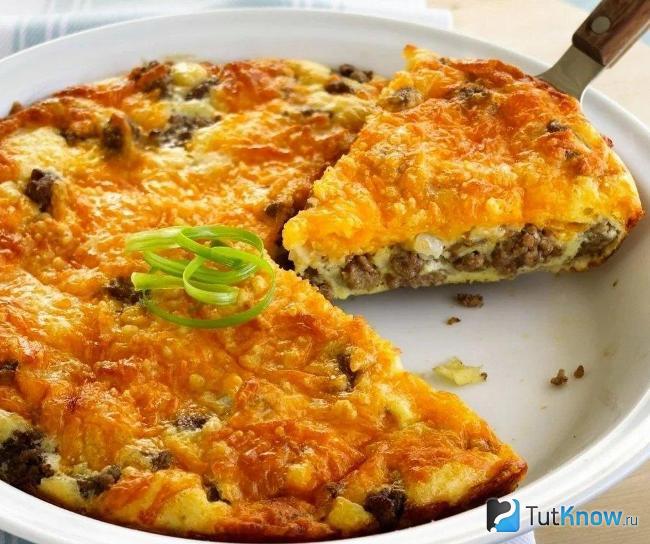 Заливной пирог с мясом