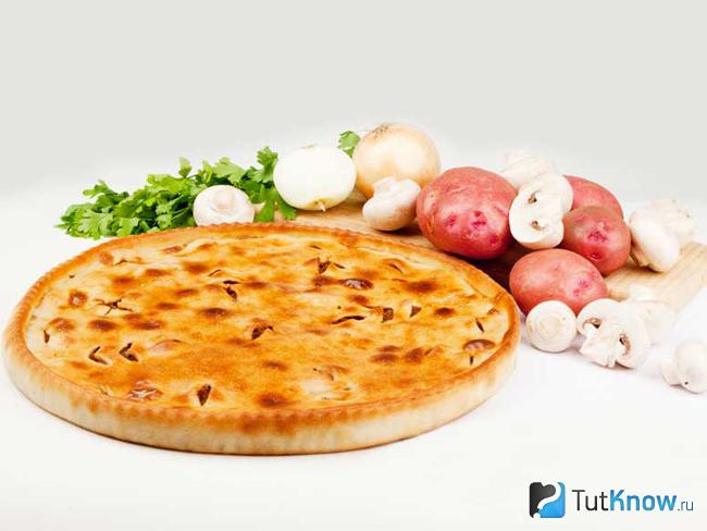 Дрожжевой пирог с грибами