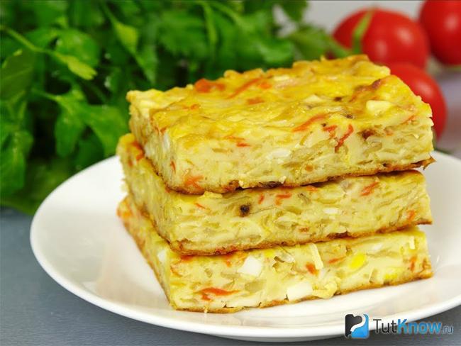 Капустная запеканка с творогом в мультиварке