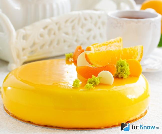 Апельсиновый муссовый торт