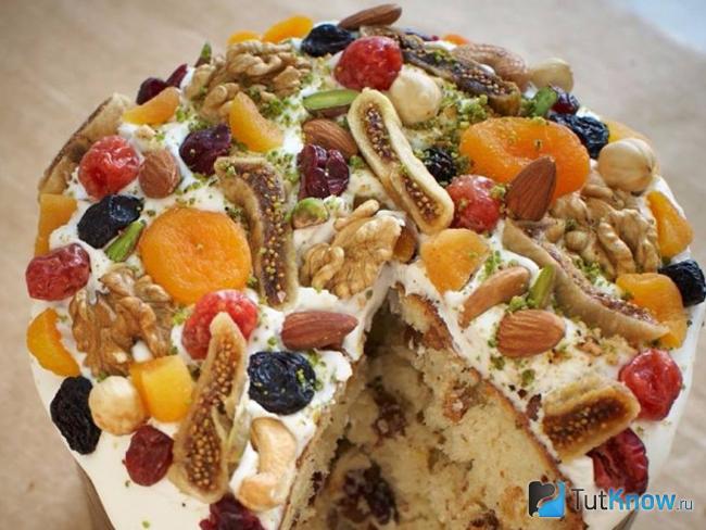 Кулич с цукатами и лаймом