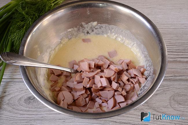 Тесто для оладьев с сосисками