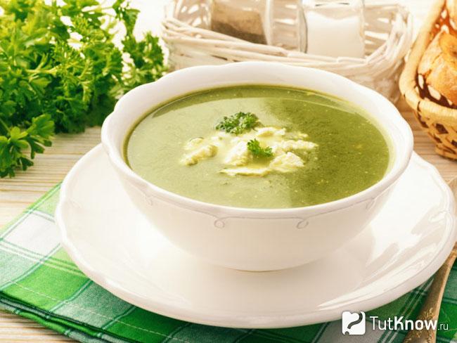 Куриный крем-суп со шпинатом