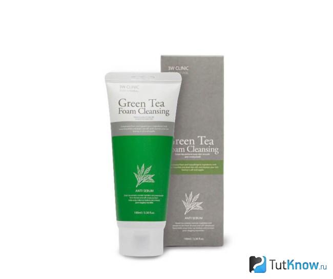 Пенка для умывания 3w Clinic Foam Cleansing с зеленым чаем
