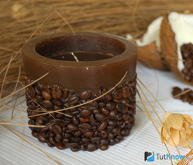 Ароматическая свеча из кофе