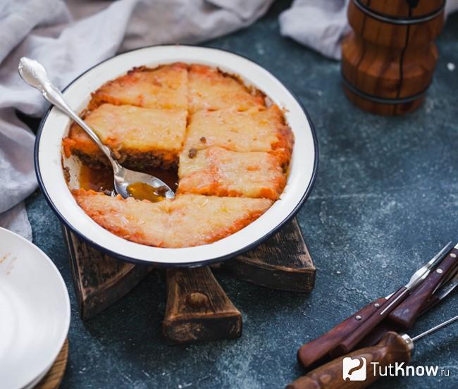 Мясной пирог с тыквой