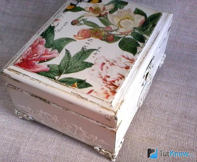 Декупаж шкатулки в стиле шебби шик