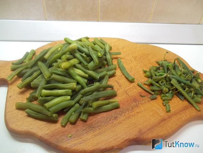 Спаржа нарезана кусочками
