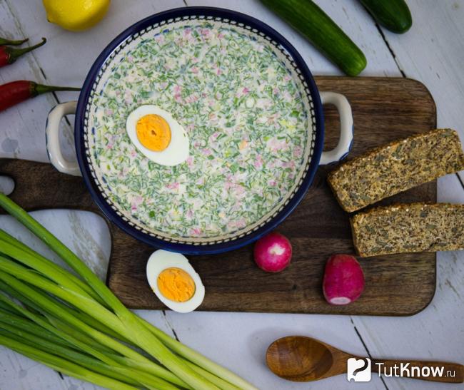 Окрошка с квасом из хрена