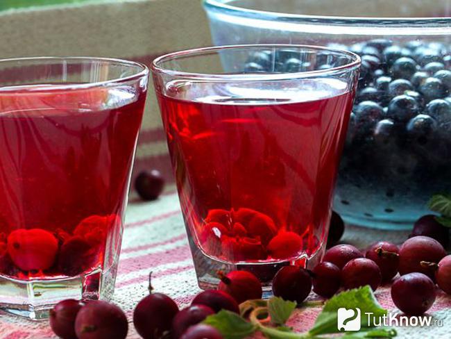 Крыжовник с чёрной смородиной