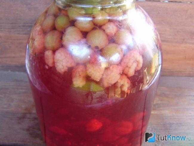 Крыжовник с малиной