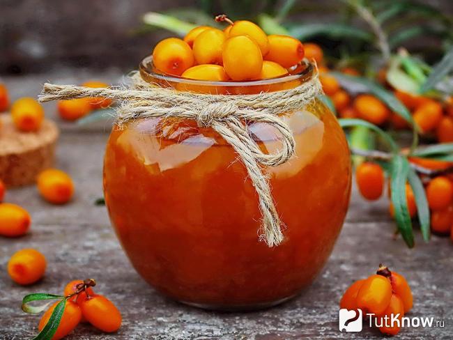 Целая облепиха с сахаром