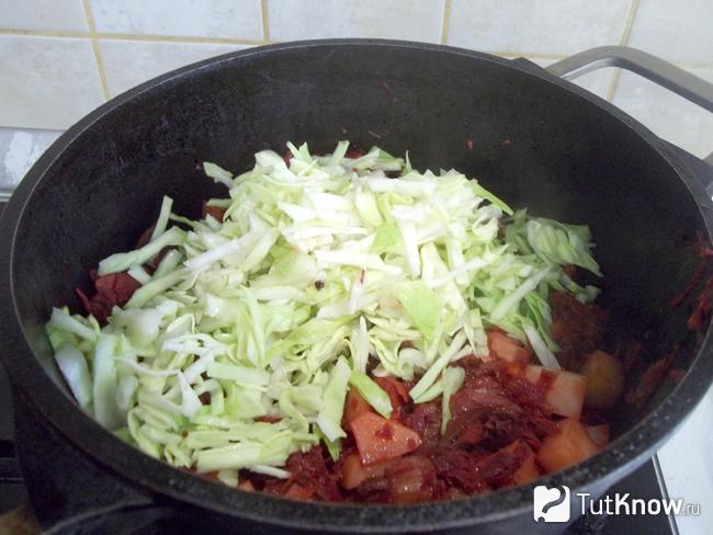 К продуктам добавлена нашинкованная свекла