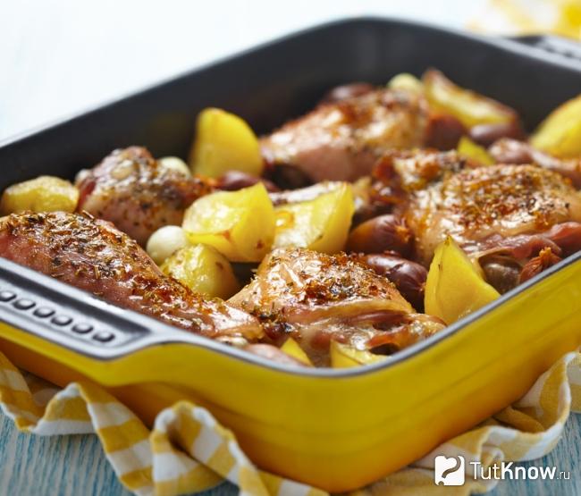 Запеченная картошка с курицей