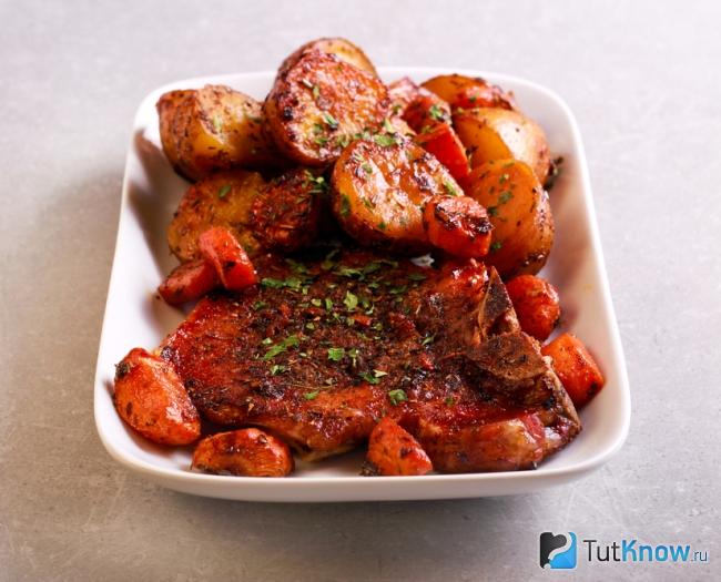 Запеченная картошка с мясом