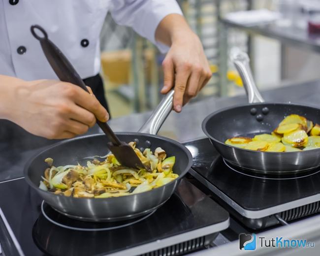 Приготовление картошки с грибами
