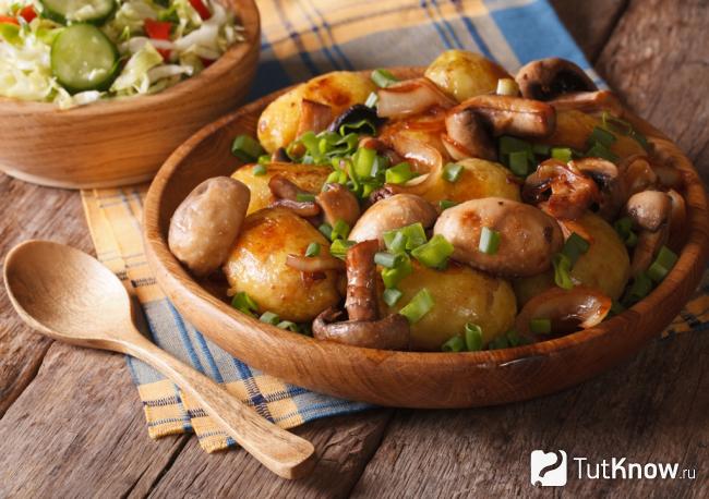 Вкусная картошка с грибами