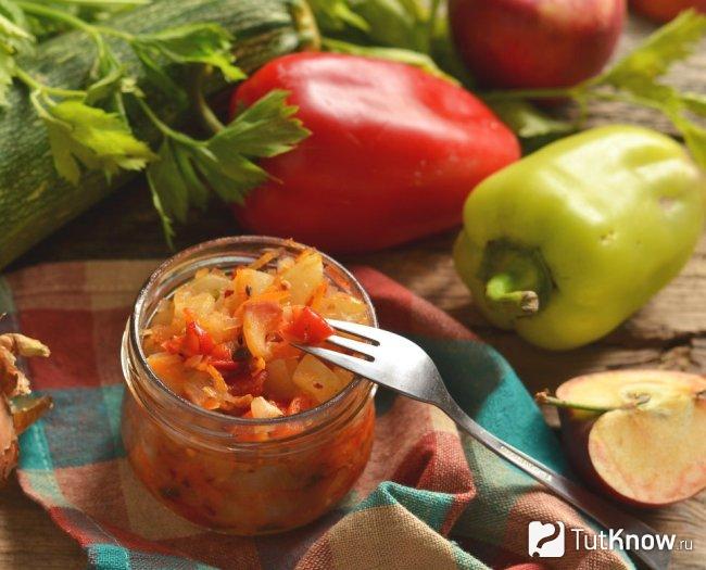 Перец на зиму с яблоками