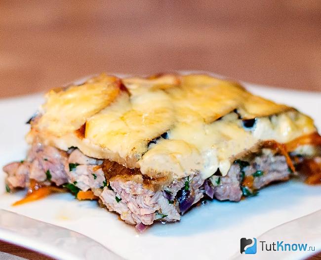 Запеканка с баклажанами и мясным фаршем
