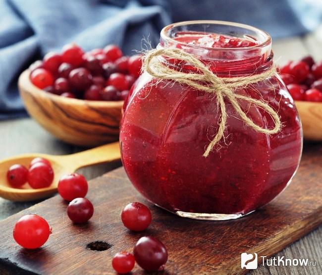 Протертая клюква с сахаром на зиму