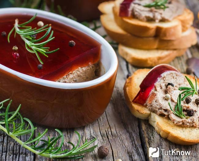 Паштет из куриной печени в желе