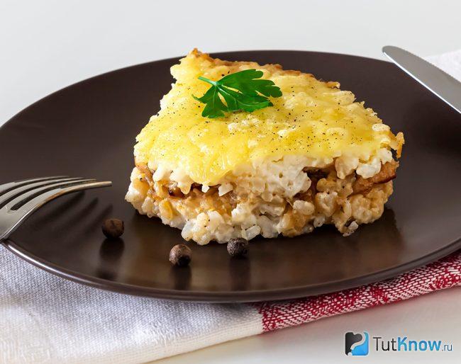 Рисовая запеканка с мясным фаршем