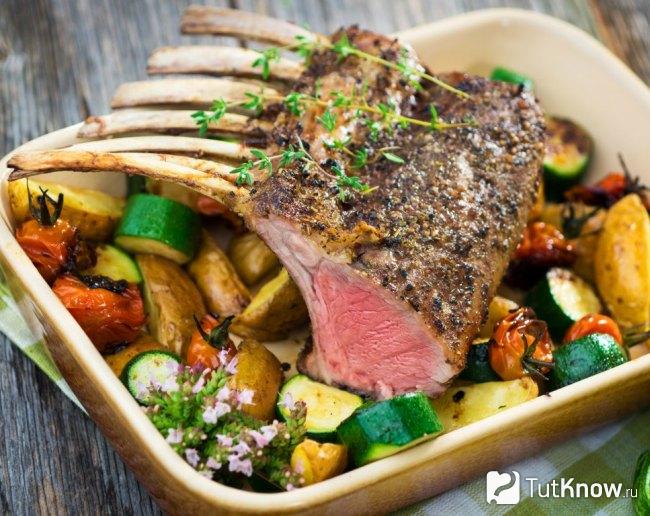 Баранина, запеченная в рукаве с овощами