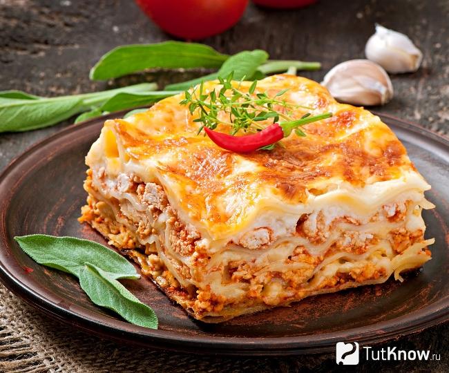 Ленивая лазанья из фарша с овощами