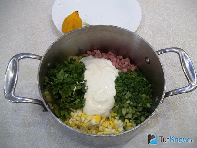 К продуктам добавлена сметана