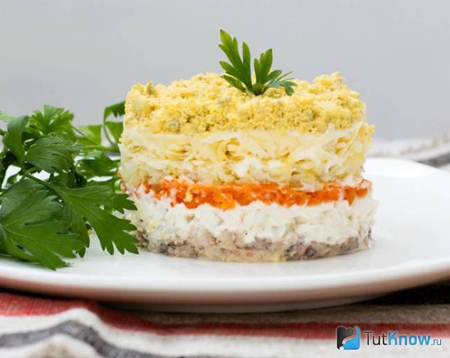 Салат Мимоза с сардинами