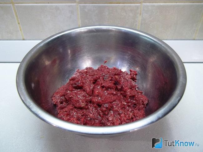 Субпродукты измельчены до однородности