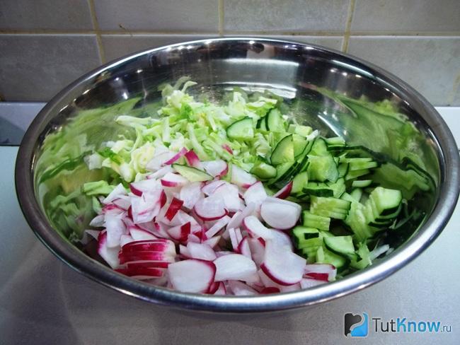Редис нарезан полукольцами