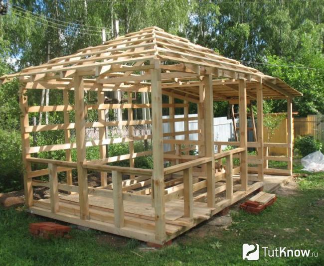 Каркас беседки для дачи