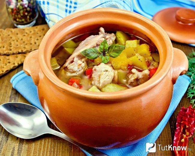 Курица с картошкой в горшочке