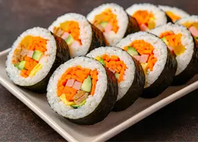Кимпаб - корейские роллы с рисом и овощами