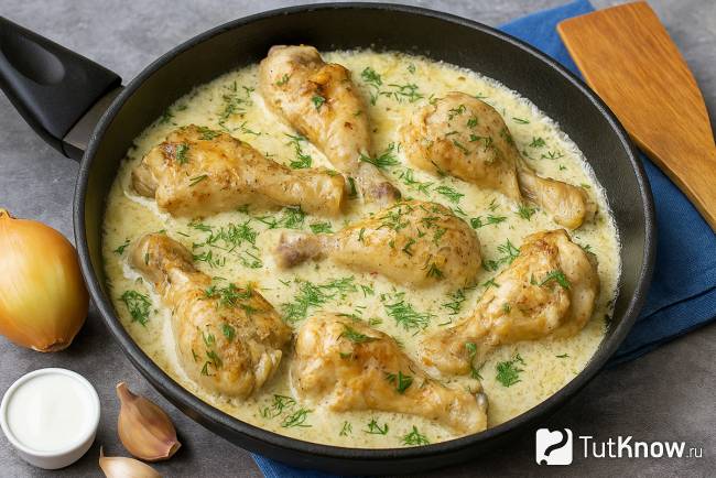 Гедлибже по-адыгейски курица в сметанном соусе