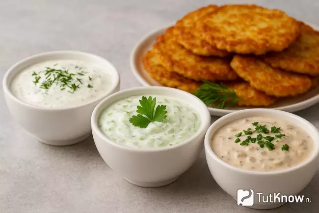 3 соуса для картофельных драников