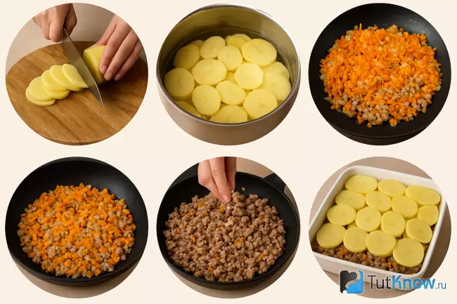 Пошаговый рецепт запеканки из картофеля и мясного фарша