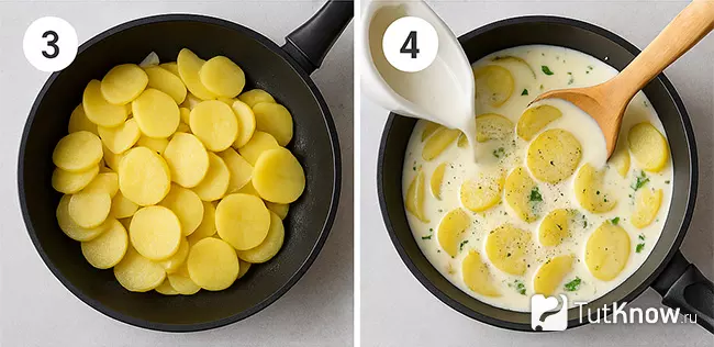 Пошаговый рецепт картофеля по-фински со сливками шаг 3-4