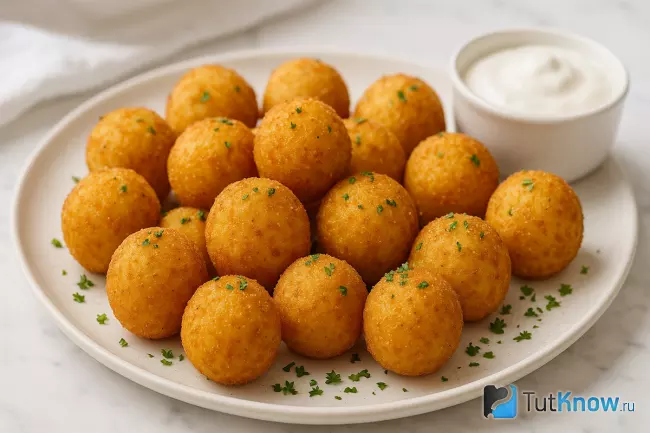 Рецепт картофельных шарики из пюре во фритюре