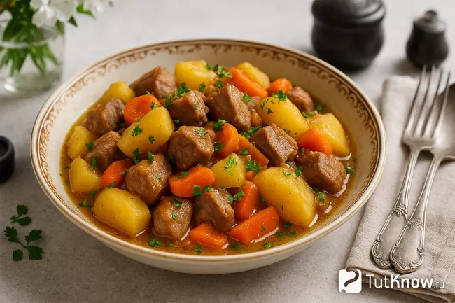 Рецепт картофеля с мясом в кастрюле по-домашнему