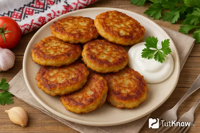 Картофельные драники с мясной начинкой
