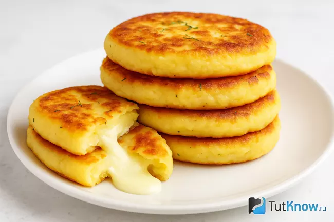 Картофельные лепёшки с сыром внутри
