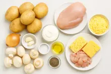 Ингредиенты для картофельной запеканки с курицей