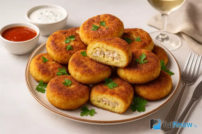Картофельные котлеты с курицей
