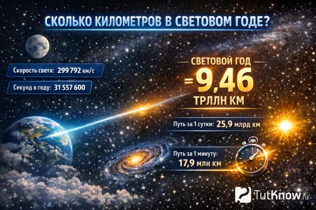 Сколько километров в световом году инфографика
