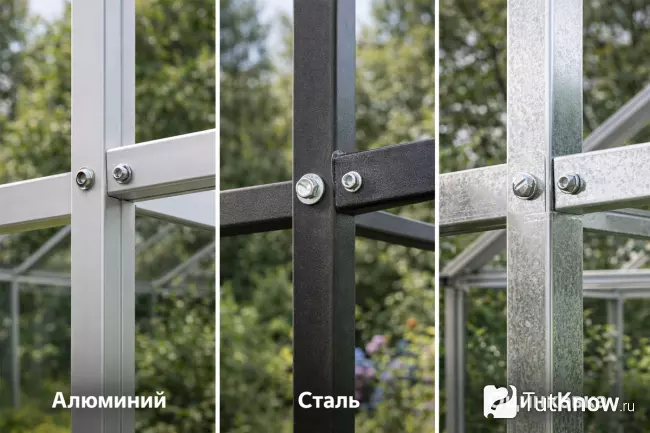 Каркас теплицы — сталь, оцинковка, алюминий