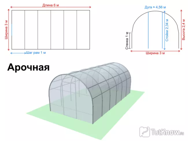 Чертеж арочной теплицы